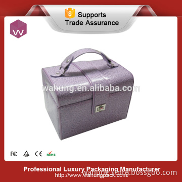 Purple PU leather jewelry magnetic storage box (WH-3320)